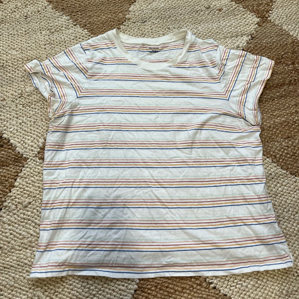 Madewell Rainbow Striped Tee Size Large